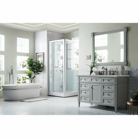 James Martin Vanities Brittany 48in Single Vanity, Urban Gray w/ 3 CM Eternal Serena Quartz Top 650-V48-UGR-3ESR